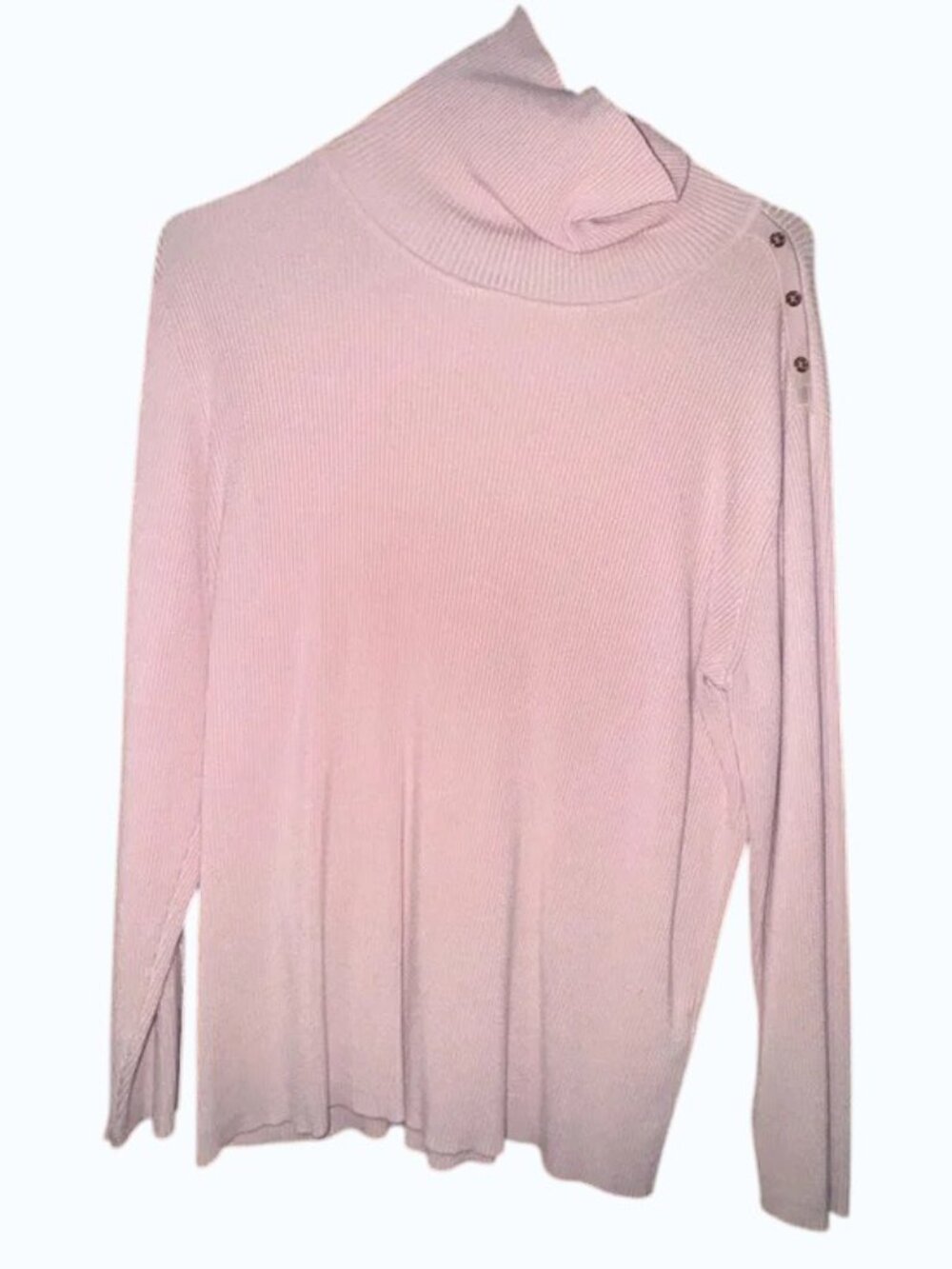 Calvin Klein Pink Ribbed Knit Turtleneck
